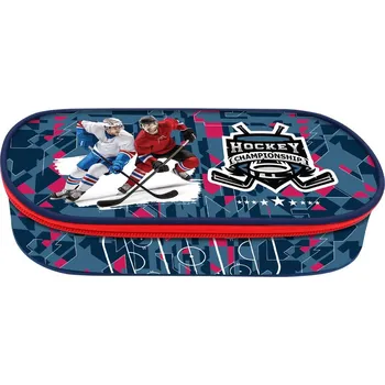 Penál Junior Školní penál etue hokej – oválný, pro kluky