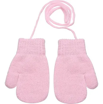 Rukavice BE SNAZZY Zateplené zimní rukavice se šňůrkou třpytivé 4 - 6 let Sv. růžová