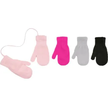 Rukavice BE SNAZZY Dětské palcové pletené rukavičky se šňůrkou 5 - 10 let Béžová