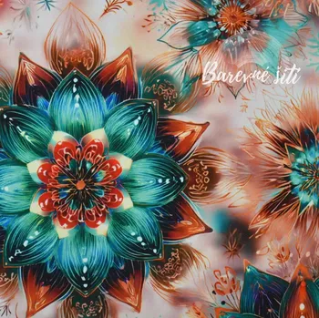 Zimní softshell Hnědozelené mandaly (E) (Zimní softshell potištěný)