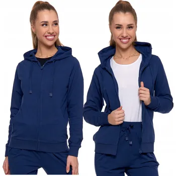 Dámská mikina Dámská sportovní bavlněná Mikina s Kapuce na zip MORAJ Velikost M, tmavě modrá