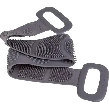 Koupelový kartáč Zaparkorun Silikonový kartáč na mytí zad - šedý