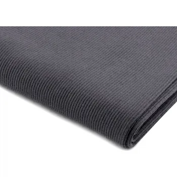 Úplet bavlněný elastický žebrovaný - tunel šedá 1 m