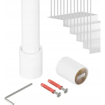 Zábradlí ZÁBRADLÍ NA SCHODY BÍLÉ TYČE SLOUPEK fi 25mm 200 CM HARFA