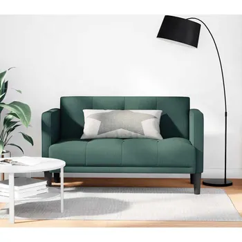 Pohovka vidaXL Loveseat Sofa 111 cm textil [4100561] Barva: Tmavě zelená