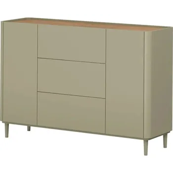 Komoda Komoda na nožkách se zásuvkami Elivo - Meble Bogart eukalyptus / dub baltic dune 150x102 cm