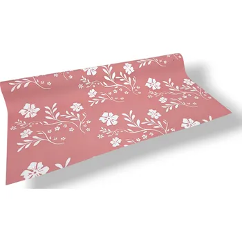 Stuha Floristická fólie 50cm x 9m design květu 5 starorůžová