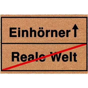 Rohožka Kokosová rohožka před dveře | Zábavný jednorožec Dárek 40x60 cm