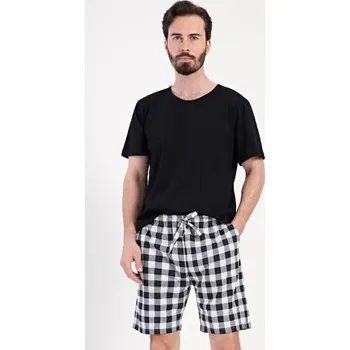 Pánské pyžamo Pánské pyžamové šortky nadměrné Vienetta Secret Alfréd tmavě modrá 1XL