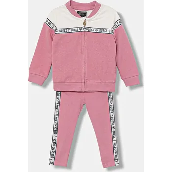 Kojenecká souprava Bavlněná tepláková souprava pro miminka Guess 2-pack růžová barva, A5YG10 KA6R4 A5YG10.KA6R4.9BYA 34X, vel. 77-88