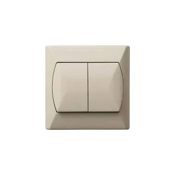 vypínač Dvojitý vypínač pod omítku Ospel, béžové odstíny ŁP-2A/01