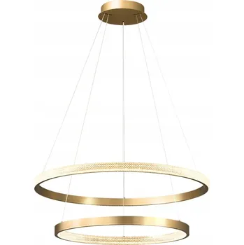 Zing Ring Double 80 A - LED lustr 80 cm, dva kruhy, zlatá mosaz