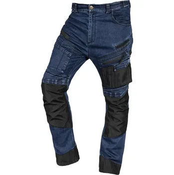 montérky NEO TOOLS Pracovní kalhoty DENIM, zesílení Oxford, tmavě modré Velikost: XXXL