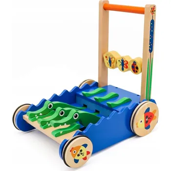 Dětské vozidlo Dřevěný odrážedlo chodítko, veselé krokodýlí motýlky