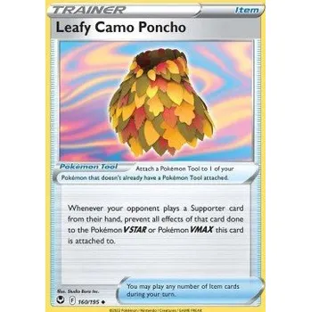 Volný čas Pokémon SIT 160/195 Leafy Camo Poncho - Silver Tempest Stav: Near Mint, Verze: NORMAL