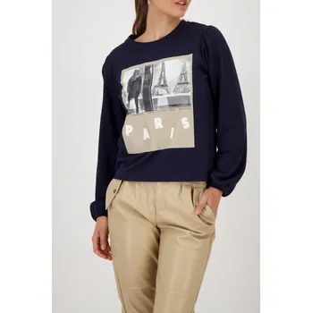 Dámské tričko Tričko Monari 8833 tmavě modré dlouhý rukáv Paris Velikost: 34