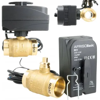 Ventil Kulový kohout Afriso 1'' s pohonem, atest pro pitnou vodu