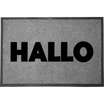 Vstupní rohožka šedá dekorativní Dárek Do Domu Hallo Cześć 60x40cm