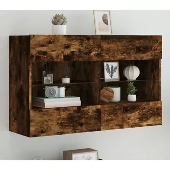 Komoda vidaXL Nástěnná TV skříňka s LED osvětlením 98,5 x 30 x 60,5 cm [837111] Barva: kouřový dub