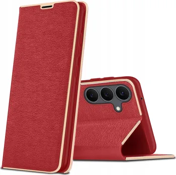 Pouzdro na mobilní telefon Flipové pouzdro KrainaGSM pro Samsung Galaxy S25 FE, červené