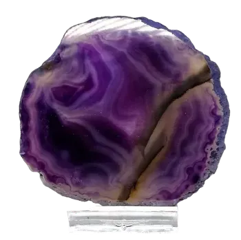 Přírodní kámen Achátový plátek fialový 8x7,5 cm