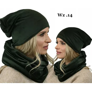 Čepice Alur set – čepice a nákrčník (rolák) univerzální velikost, zelená