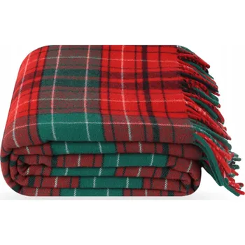 deka Vlněná deka teplá "Santa" 100% vlna Pléd zelený 150x210 cm