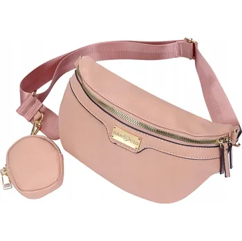 Kabelka Gracio ledvinka přes rameno Nerka Saszetka Damska Skorzana růžová