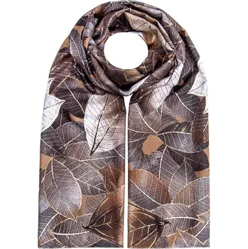 Šátek Dámský obdélníkový šál hnědé barvy 7200663-4