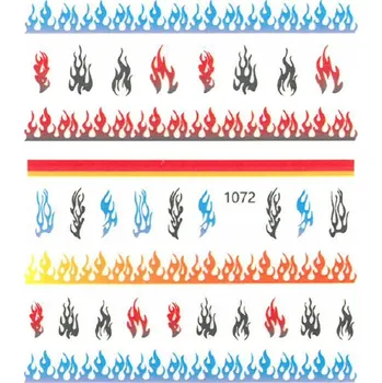 Přípravek na nehty Samolepicí tenké Samolepky na nehty s plameny Č. 1072
