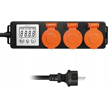 Napájecí kabel Prodlužovací Kabel lišta Logilink 1,4 m 3 ks černá