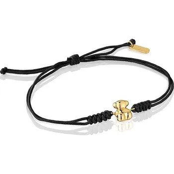 Náramek Tous Černý kabala náramek se zlatým medvídkem 1004025100 + 2 měsíce na vrácení zboží