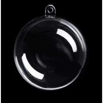 Vánoční ozdoba Průhledná baňka Ø6 cm dvoudílná