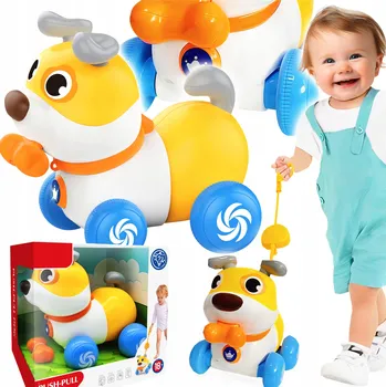 Hračka pro nejmenší Interaktivní vzdělávací pejsek na vodítku se světlem a zvukem Bounn pro děti