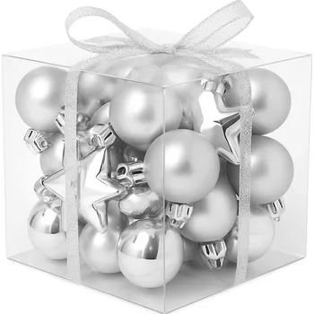 Vánoční dekorace Vánoční baňky na stromeček 50 ks | nerozbitné, plastové, vánoční dekorace