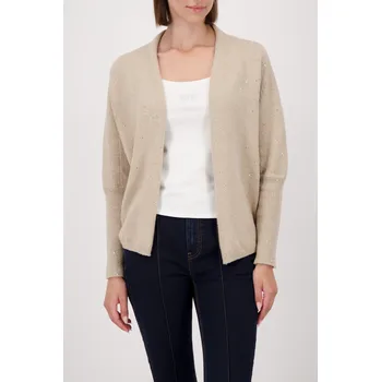Dámská mikina Svetr Monari 8974 béžový kardigan s flitry Velikost: 40