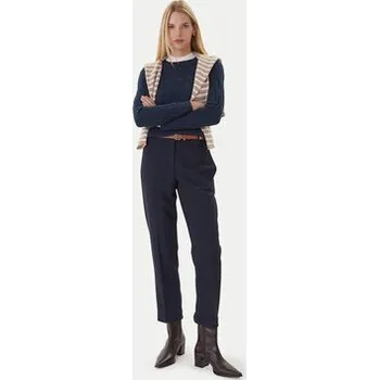 Dámské kalhoty Tommy Hilfiger Kalhoty z materiálu WW0WW48355 Tmavomodrá Straight Fit 38