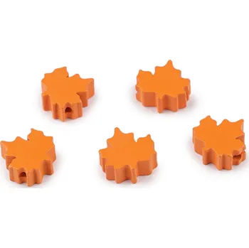 Korálek Dřevěné korálky listy 19x20 mm Varianta: 1 oranžová, Balení: 5 ks