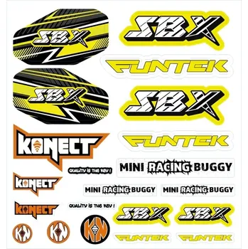 RC model auta FUNTEK Samolepky SBX buggy, žluté