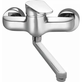 Vodovodní baterie Herz Infinity i41 - baterie stěnová Povrchová úprava: chrom, Raménko: 120 mm, #UH00202: Baterie stěnová, Infinity i41, raménko 120mm