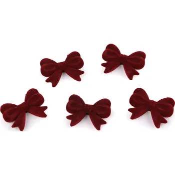 Přívěsek Komponent / korálek k výrobě přívěsků 3D mašle sametová 22x28 mm Varianta: 1 červená tmavá, Balení: 5 ks