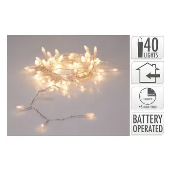 Vánoční světelný řetěz Světelný řetěz 40x LED mini světla ve tvaru kužele s časovačem, délka 3 m