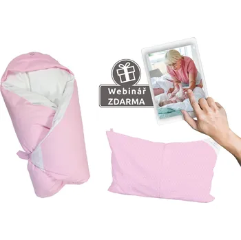 Zavinovačka Eva Kiedroňová SET 4v1 - Mini Dráček - Růžový s bílými tečkami + Zdarma webinář - Mít peřinku není všechno