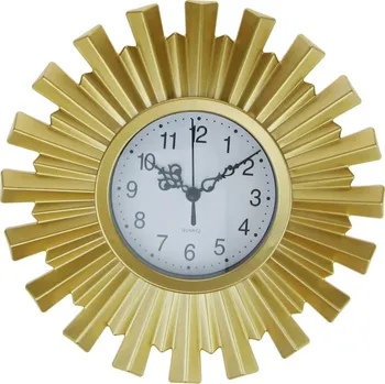 Hodiny Hodiny kulaté plastové zlaté var. I. Ø 25 cm (Plastové hodiny na zeď)