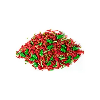 Jedlá dekorace na dort Cukrová dekorace - Vánoční mix (červeno-zelený) 100 g