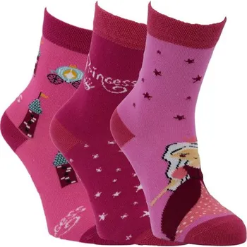 VIO dívčí bavlněné elastické vzorované ponožky princezna holka 19-22