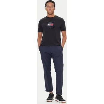 Tommy Hilfiger T-Shirt Linear Flag MW0MW41338 Černá Regular Fit XS