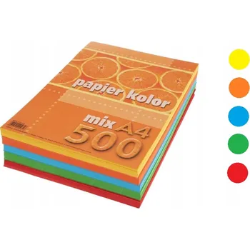 Kancelářský papír Kancelářský papír A4 500 ark mix 5 barev 80 g Kreska