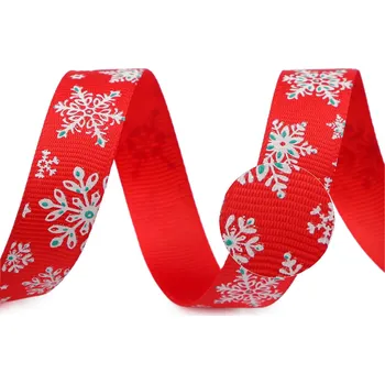 Stuha Stoklasa Vánoční rypsová stuha s glitry 15 mm 22.5 m červená