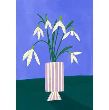 Plakát Plakát, Obraz - Snowdrops in Stripes, Bea Muller